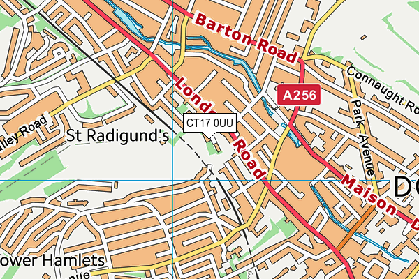 CT17 0UU map - OS VectorMap District (Ordnance Survey)