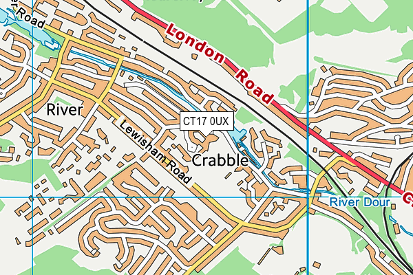 CT17 0UX map - OS VectorMap District (Ordnance Survey)