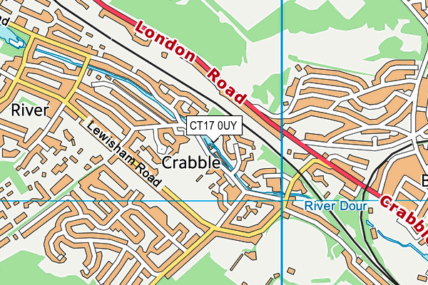 CT17 0UY map - OS VectorMap District (Ordnance Survey)