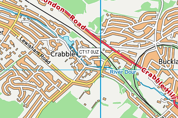 CT17 0UZ map - OS VectorMap District (Ordnance Survey)