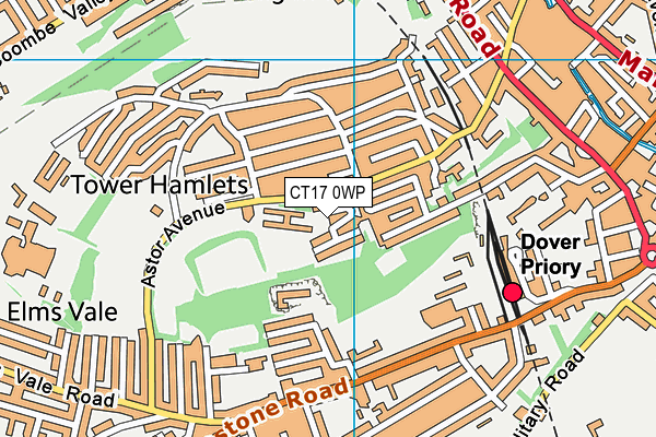 CT17 0WP map - OS VectorMap District (Ordnance Survey)