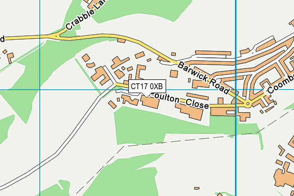 CT17 0XB map - OS VectorMap District (Ordnance Survey)