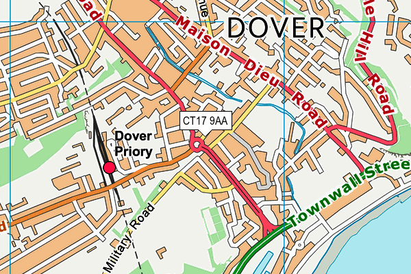 CT17 9AA map - OS VectorMap District (Ordnance Survey)