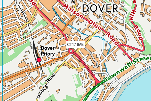 CT17 9AB map - OS VectorMap District (Ordnance Survey)