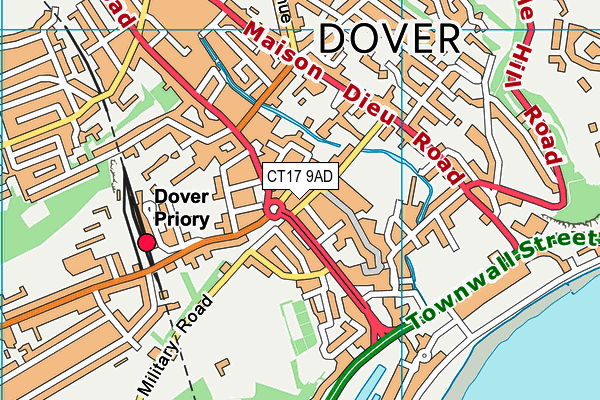 CT17 9AD map - OS VectorMap District (Ordnance Survey)