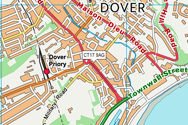 CT17 9AG map - OS VectorMap District (Ordnance Survey)