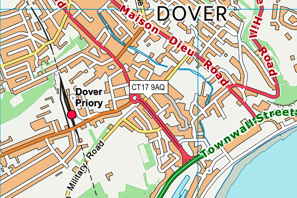 CT17 9AQ map - OS VectorMap District (Ordnance Survey)