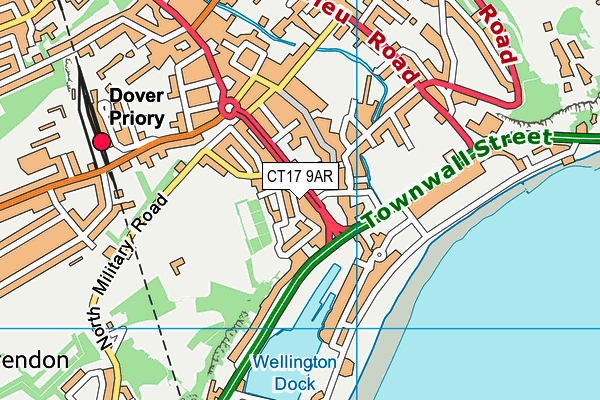 CT17 9AR map - OS VectorMap District (Ordnance Survey)