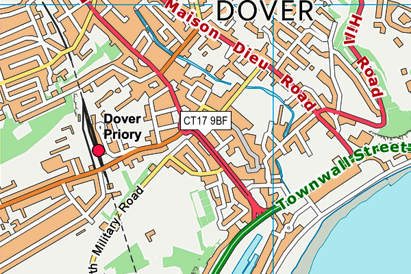 CT17 9BF map - OS VectorMap District (Ordnance Survey)