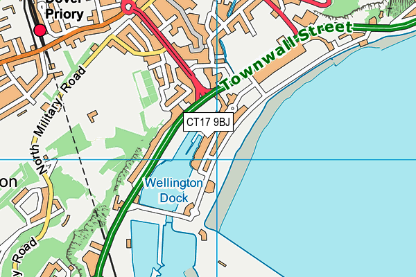 CT17 9BJ map - OS VectorMap District (Ordnance Survey)