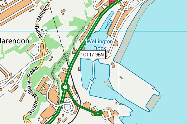 CT17 9BN map - OS VectorMap District (Ordnance Survey)