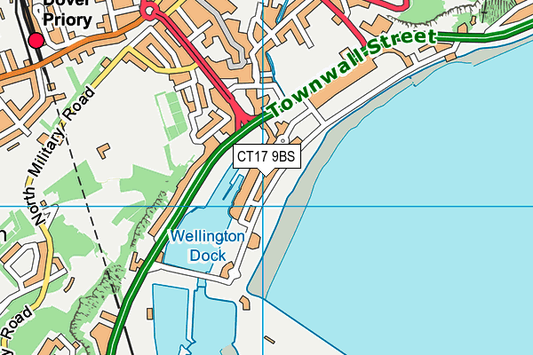 CT17 9BS map - OS VectorMap District (Ordnance Survey)