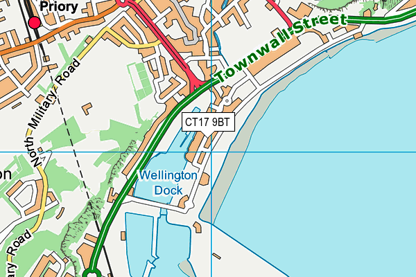 CT17 9BT map - OS VectorMap District (Ordnance Survey)