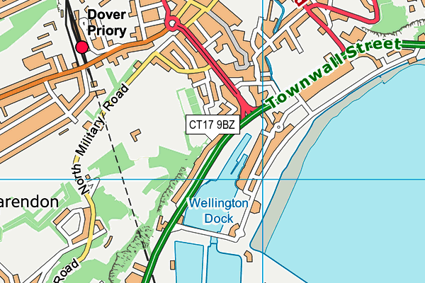 CT17 9BZ map - OS VectorMap District (Ordnance Survey)