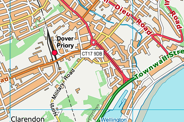 CT17 9DB map - OS VectorMap District (Ordnance Survey)