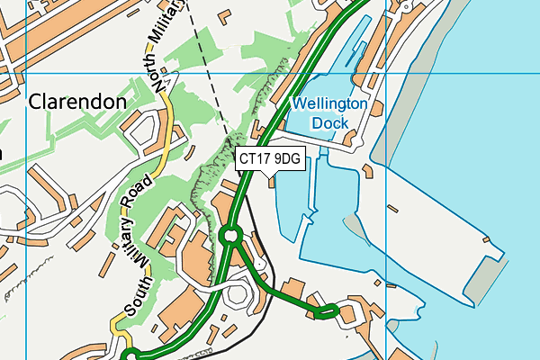 CT17 9DG map - OS VectorMap District (Ordnance Survey)