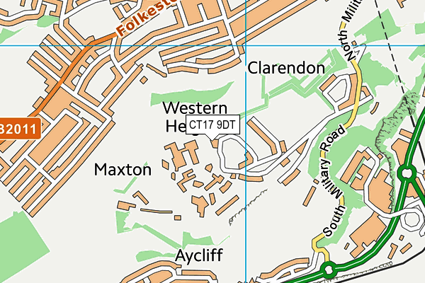 CT17 9DT map - OS VectorMap District (Ordnance Survey)