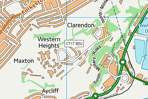 CT17 9DU map - OS VectorMap District (Ordnance Survey)