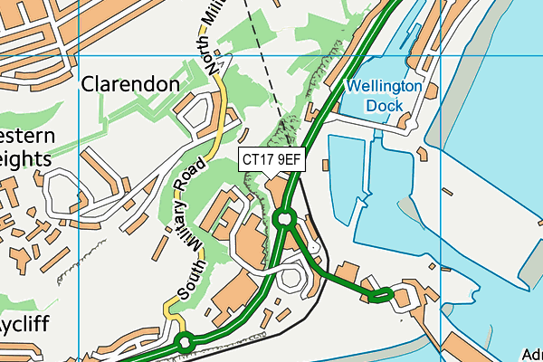 CT17 9EF map - OS VectorMap District (Ordnance Survey)