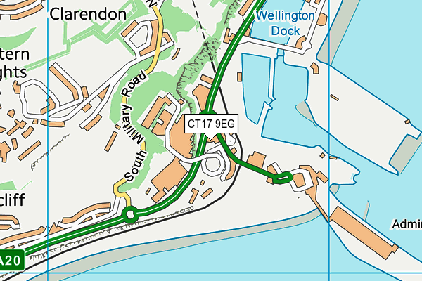 CT17 9EG map - OS VectorMap District (Ordnance Survey)