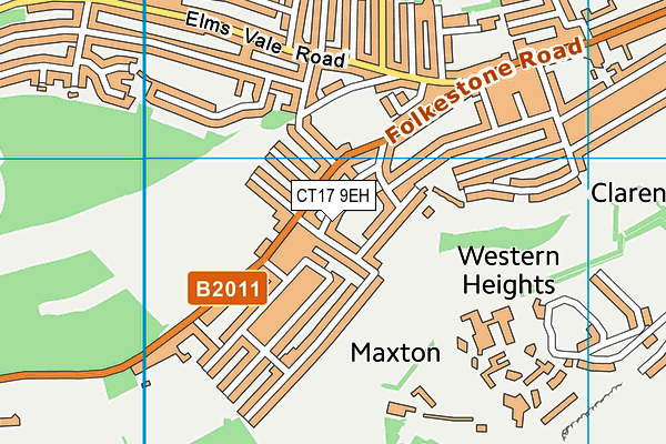 CT17 9EH map - OS VectorMap District (Ordnance Survey)