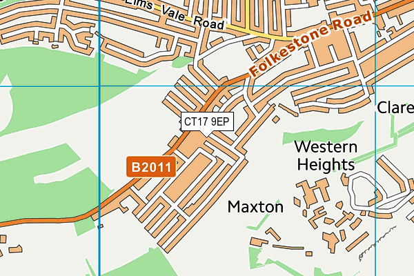 CT17 9EP map - OS VectorMap District (Ordnance Survey)