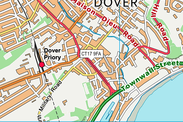 CT17 9FA map - OS VectorMap District (Ordnance Survey)