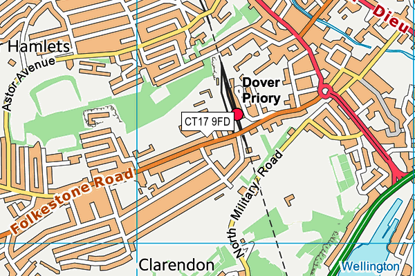 CT17 9FD map - OS VectorMap District (Ordnance Survey)