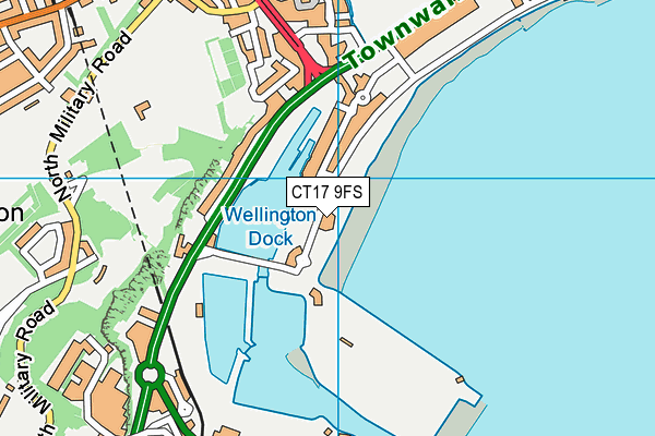 CT17 9FS map - OS VectorMap District (Ordnance Survey)