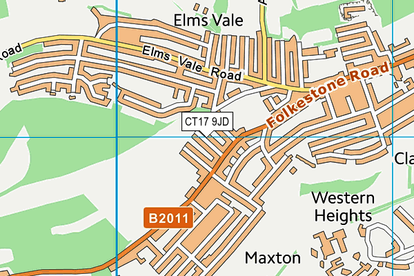 CT17 9JD map - OS VectorMap District (Ordnance Survey)