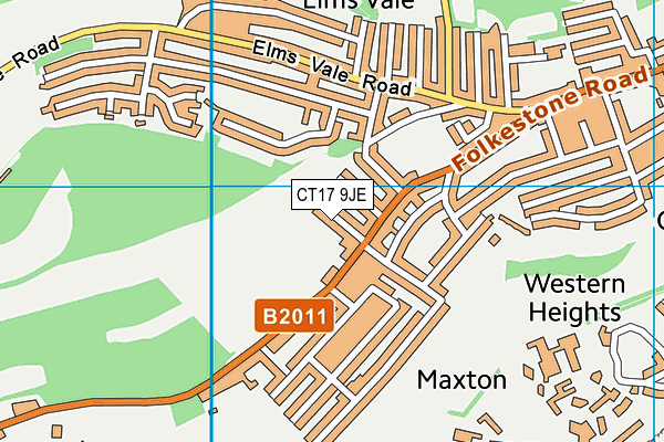 CT17 9JE map - OS VectorMap District (Ordnance Survey)