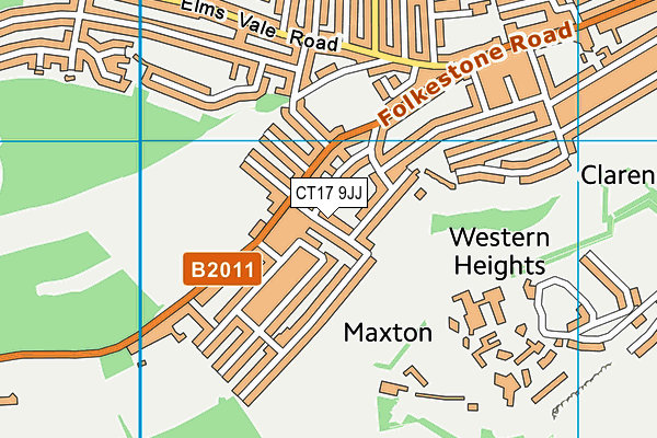 CT17 9JJ map - OS VectorMap District (Ordnance Survey)