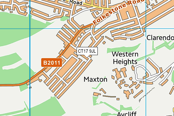 CT17 9JL map - OS VectorMap District (Ordnance Survey)