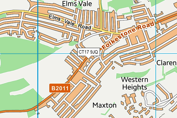 CT17 9JQ map - OS VectorMap District (Ordnance Survey)
