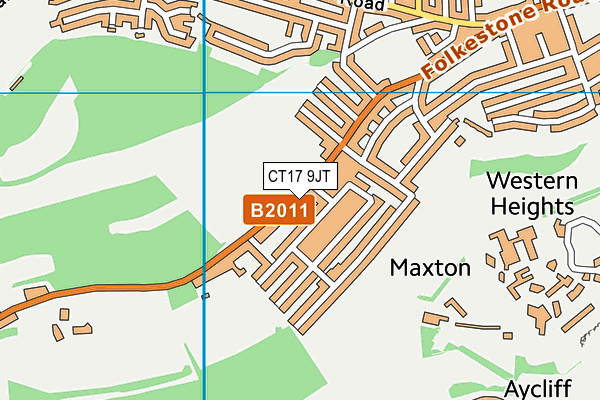 CT17 9JT map - OS VectorMap District (Ordnance Survey)