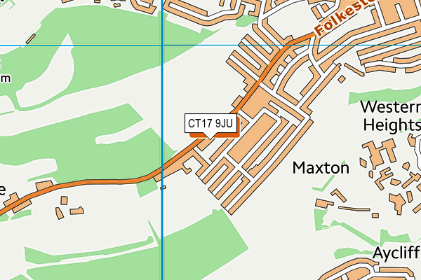 CT17 9JU map - OS VectorMap District (Ordnance Survey)