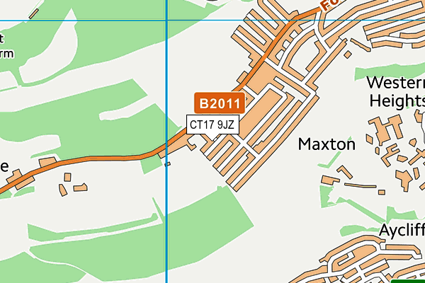 CT17 9JZ map - OS VectorMap District (Ordnance Survey)