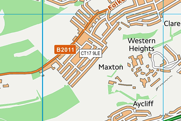 CT17 9LE map - OS VectorMap District (Ordnance Survey)