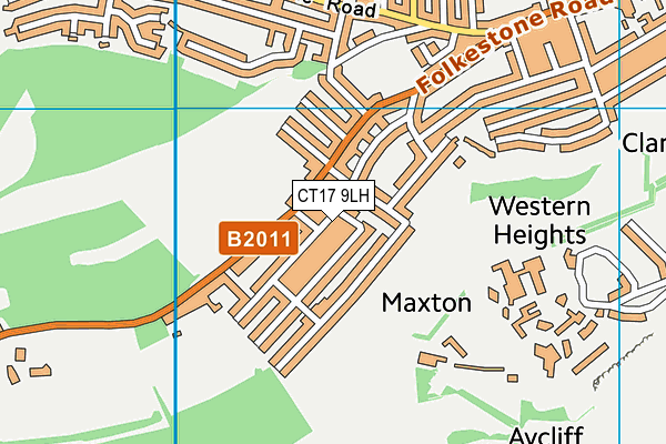 CT17 9LH map - OS VectorMap District (Ordnance Survey)