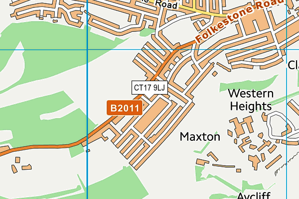 CT17 9LJ map - OS VectorMap District (Ordnance Survey)