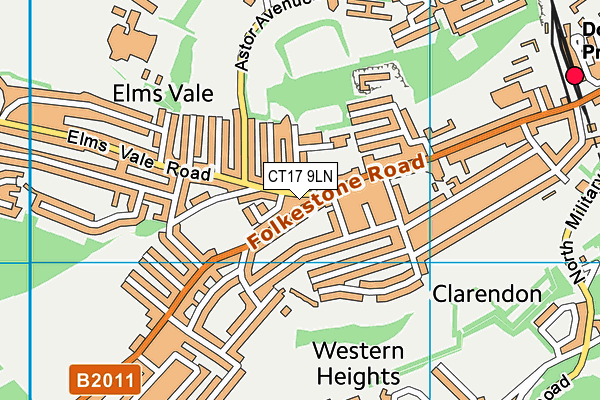 CT17 9LN map - OS VectorMap District (Ordnance Survey)