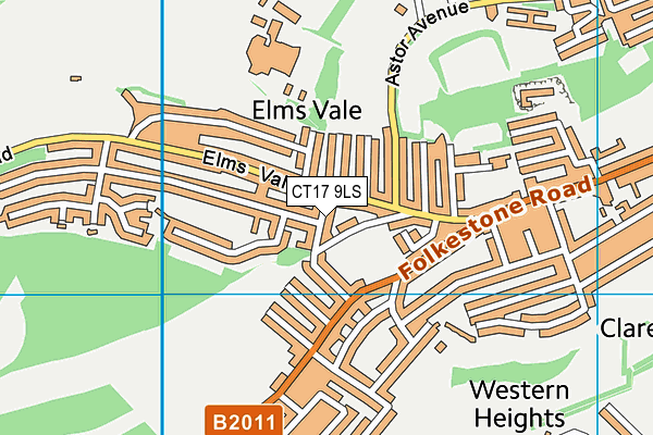 CT17 9LS map - OS VectorMap District (Ordnance Survey)