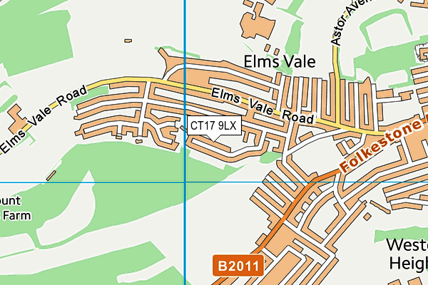 CT17 9LX map - OS VectorMap District (Ordnance Survey)