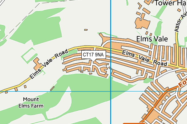 CT17 9NA map - OS VectorMap District (Ordnance Survey)