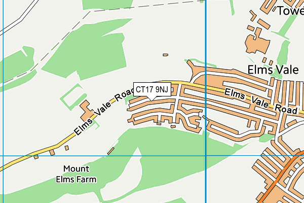 CT17 9NJ map - OS VectorMap District (Ordnance Survey)