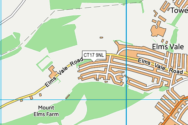 CT17 9NL map - OS VectorMap District (Ordnance Survey)