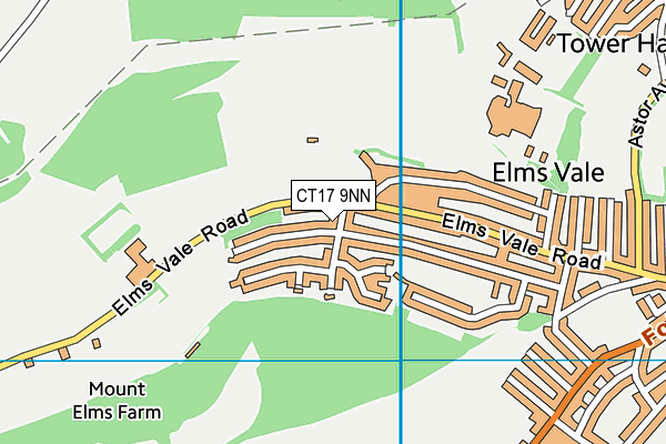 CT17 9NN map - OS VectorMap District (Ordnance Survey)