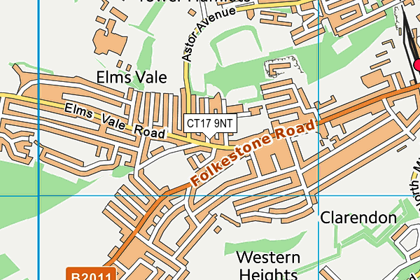 CT17 9NT map - OS VectorMap District (Ordnance Survey)