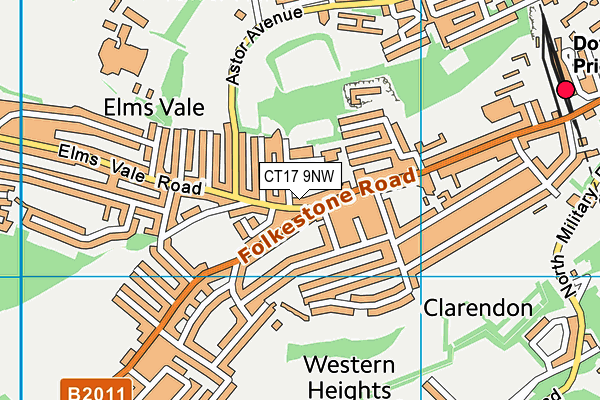 CT17 9NW map - OS VectorMap District (Ordnance Survey)