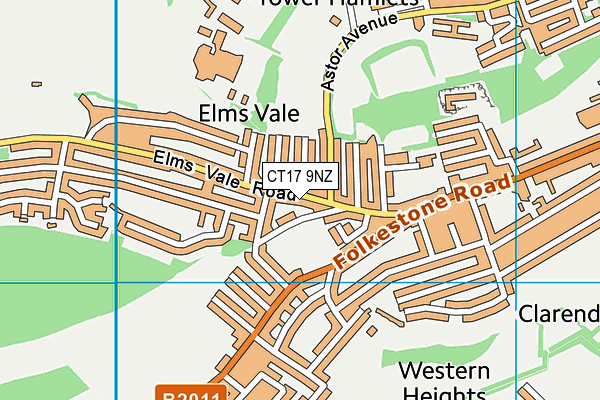 CT17 9NZ map - OS VectorMap District (Ordnance Survey)